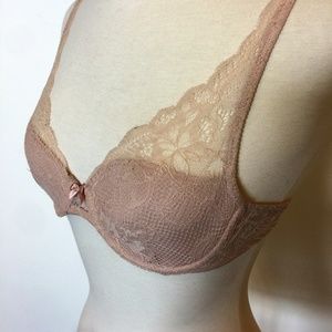 TWO CHANTELLE BRAS 34B Rose Nude Near New
